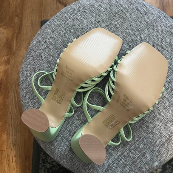 Green Strappy Heels - Picture 6 of 7
